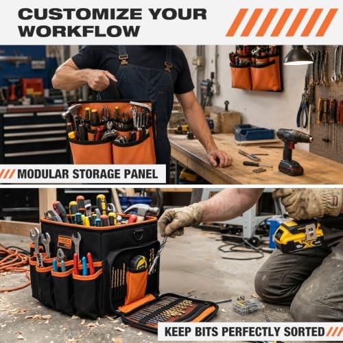 10-Inch Tool Bag Organizer with Detachable Divider, Durable Tool 10inch Black