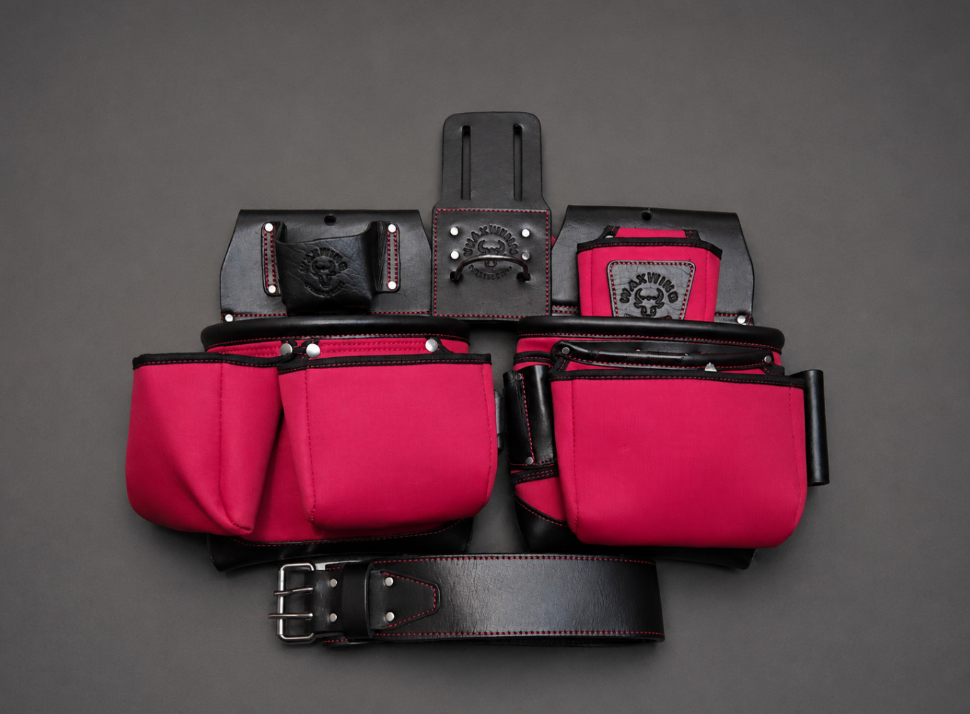 WAXWING Black Leather & Red Nylon Tool Belt WTB7061