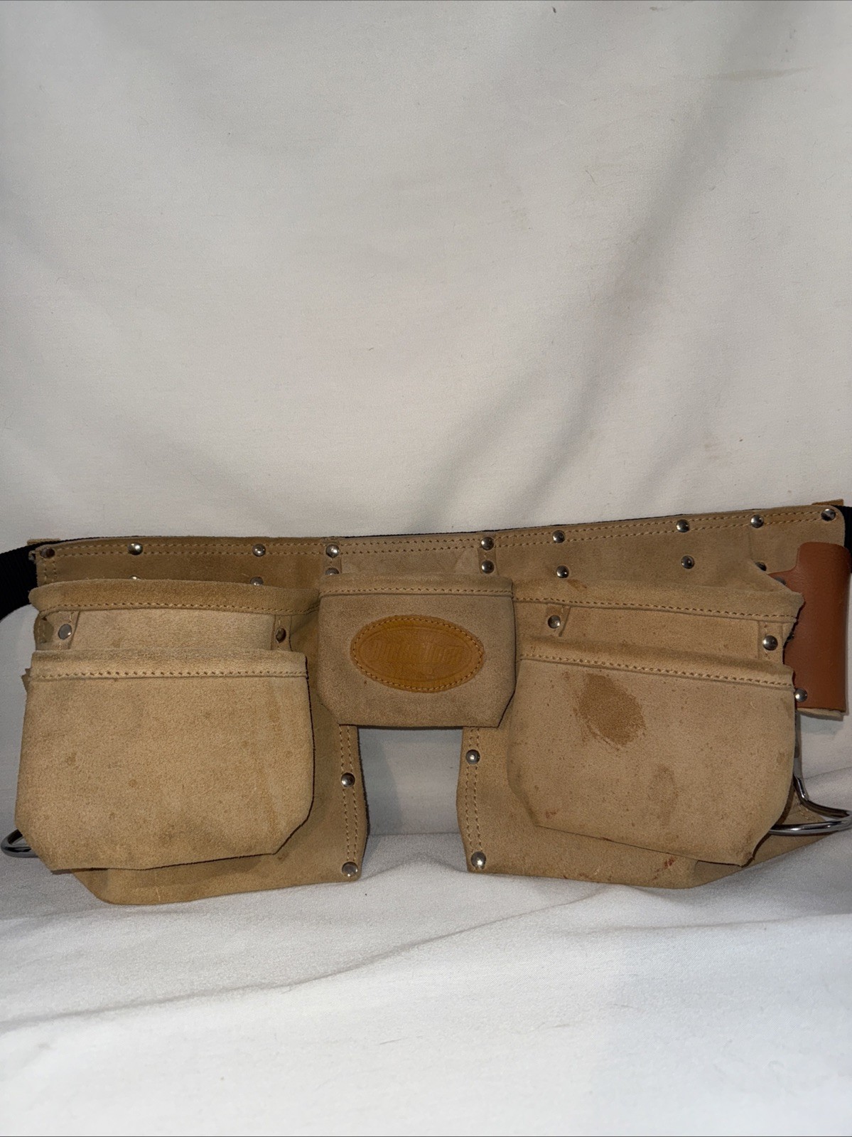 Bucket Boss Brand – 11 Pocket / 2 Hammer Hangers – Leather Tool Pouch, Tool Belt
