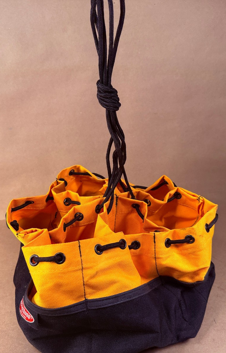 Bucket Boss 25001 Parachute Bag 19 Pockets Hardware Organizer – Yellow Black