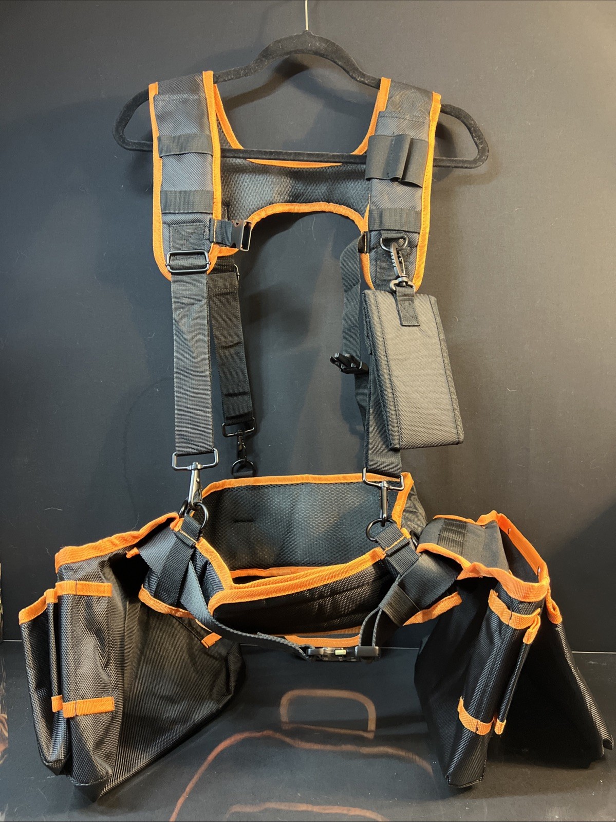 Mydas Outdoor Toolbelt With Suspenders Black And Orange