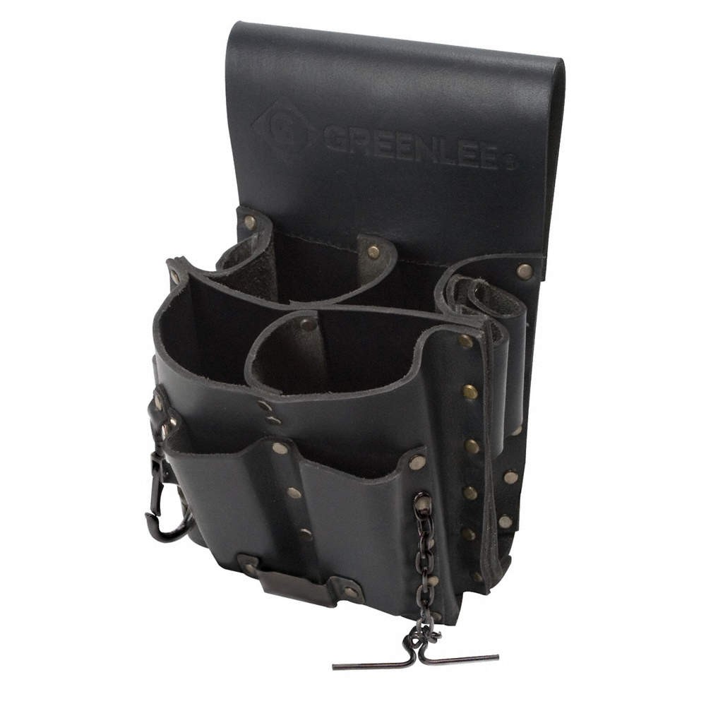 GREENLEE 0258-11 Black,Tool Pouch,Leather 5KPG6