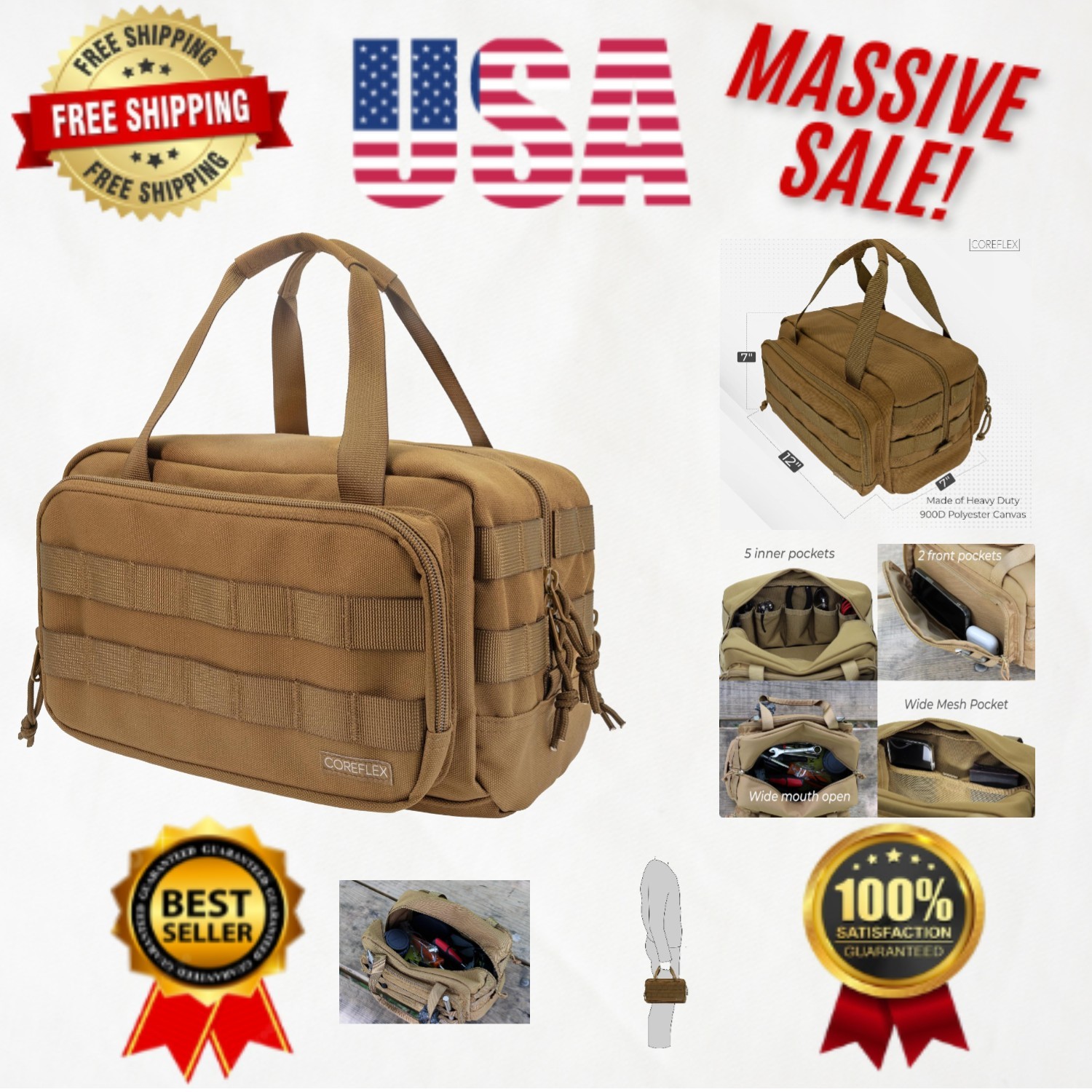 Rugged 12-Inch Tool Bag for Builders & Plumbers – Heavy Duty and Lightweight
