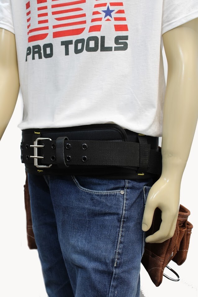 Suede Leather Tool Apron Carpenter Rig Movable Waist Pouch with Heavy Duty Belt.
