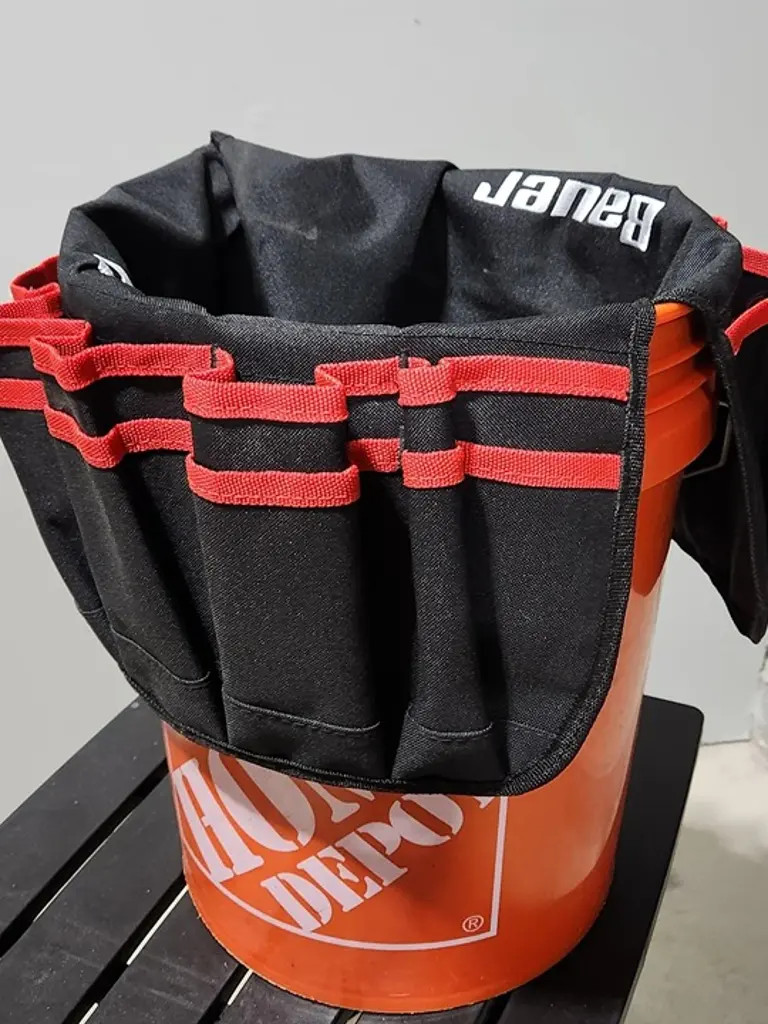 NEW Bauer Black / Red Color Tool Box Bag Work Tote Pockets Storage Organizer
