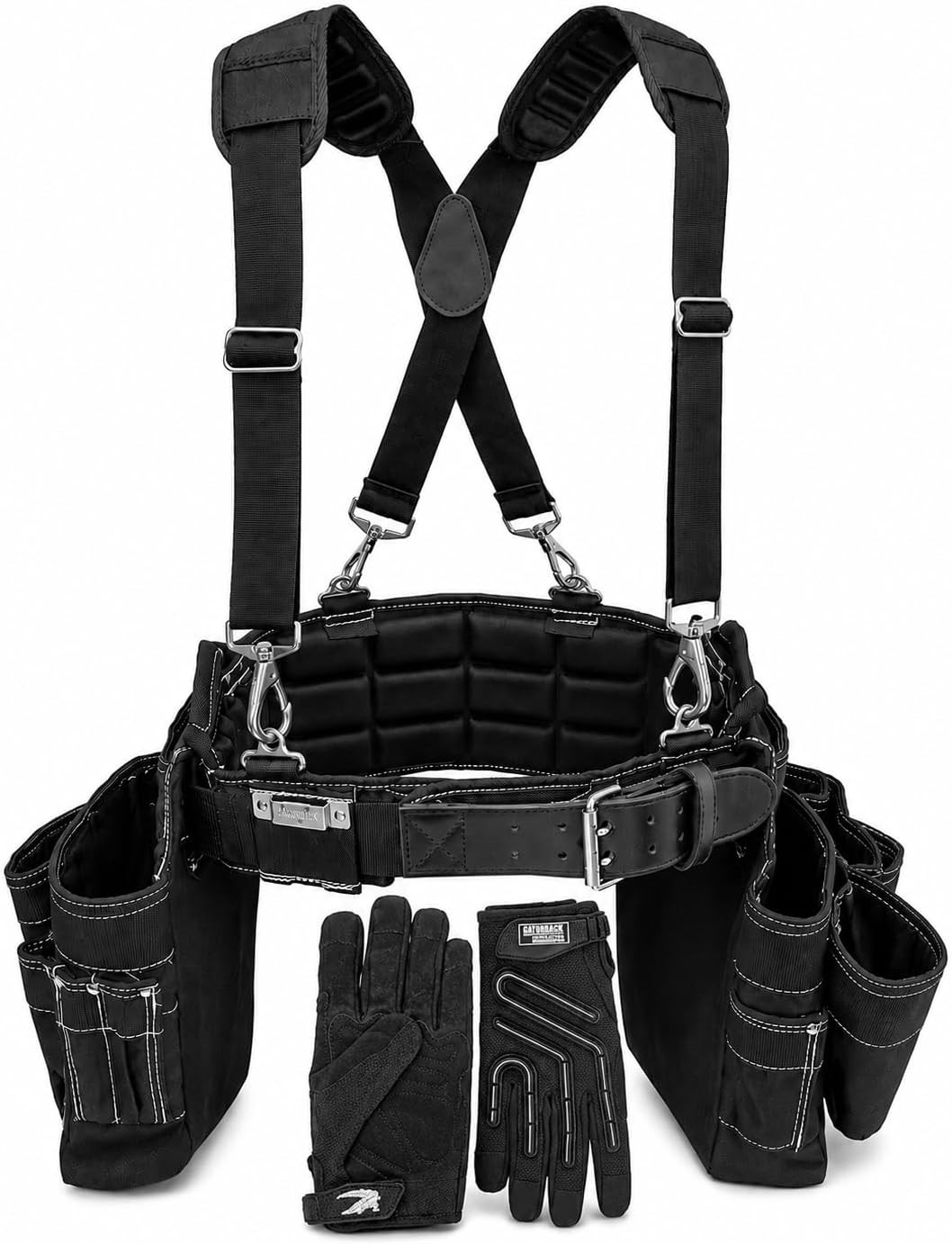 Gatorback Professional Carpenter Tool Belt Deluxe Package – Padded Tool Belt wit
