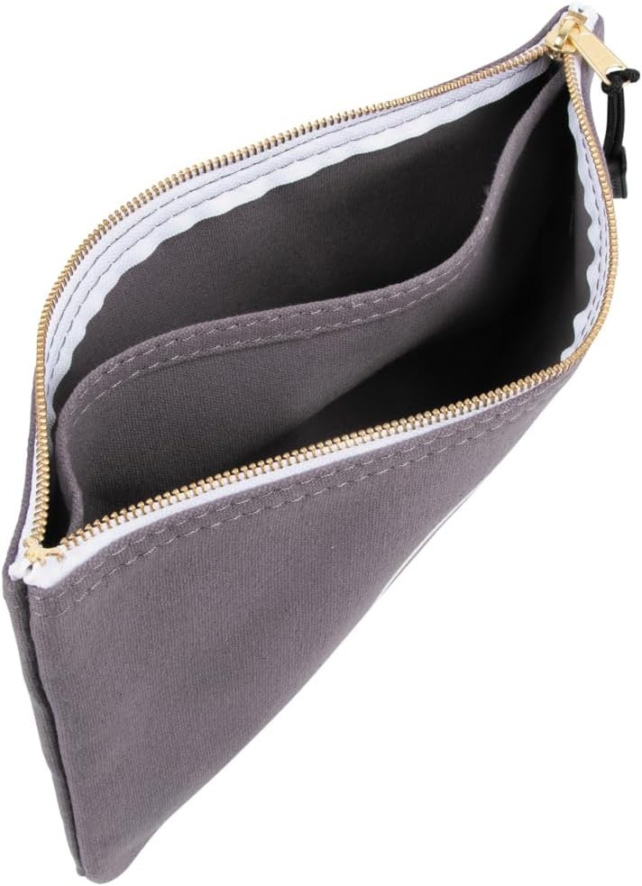 55578 Zipper Bag with Divider, No. 10 Canvas, 7-Inch x 12-1/2-Inch Heavy Duty To