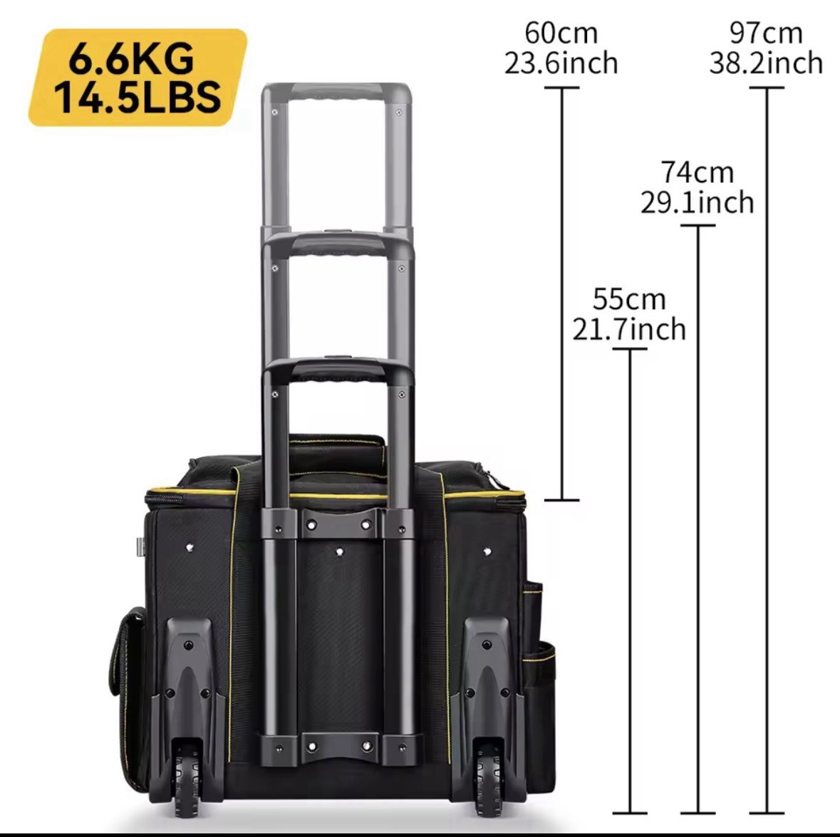 Winhunt Rolling Tool Bag with Wheels Heavy Duty Storage Organizer, Rolling Bag