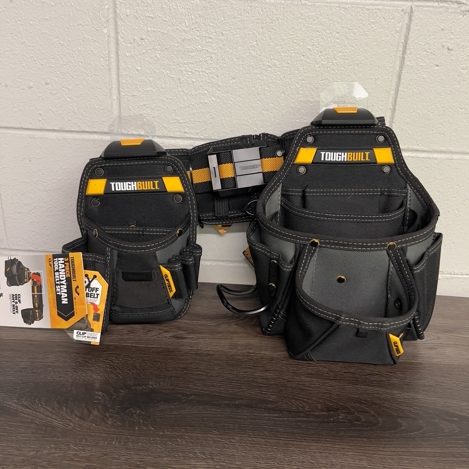 TOUGHBUILT CLIPTECH SERIES 3-PIECE HANDYMAN TOOL BELT SET TB-CT-111-CP BLK