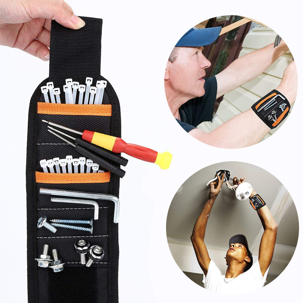 Magnetic Wristband Tool Belt with 15 Strong Magnets for Holder Holding Screws