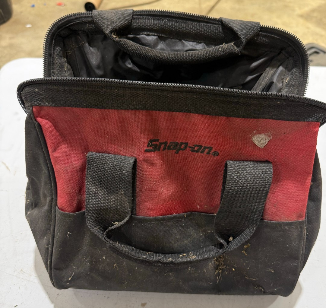 Snap-on Tools Red Tool Bag Canvas Drill Storage Multiple Pockets