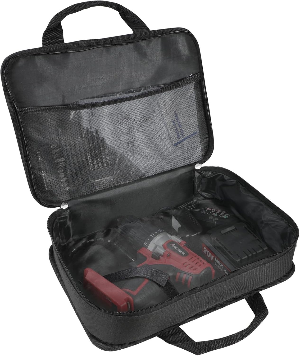 Versatile 12-Inch Tool Carrying Case with Mesh Organizers & Zipper Closure