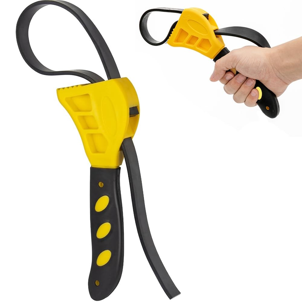 Adjustable Belt Wrench, Rubber Belt Wrench, Oil Filter Wrench, Bottle Lid Opener