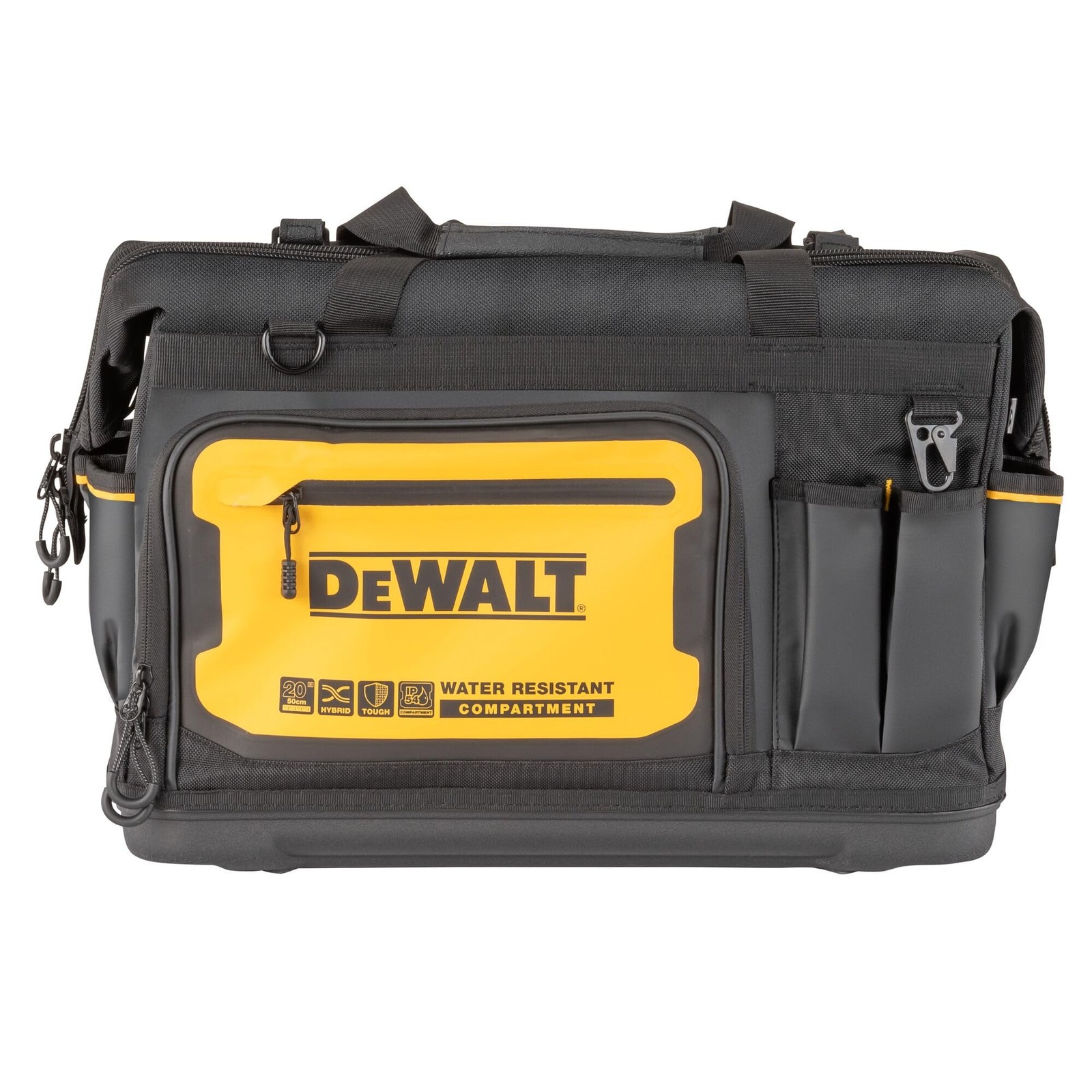 DEWALT Tool Bag, Water Resistant, Hard Bottom, 20-inch, Professional Tool Tote w