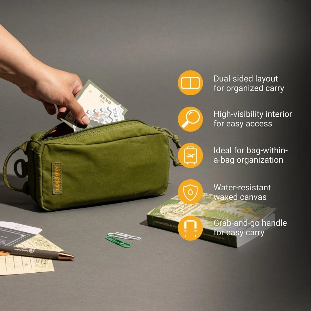 LOCHBY Venture Pouch Olive | Tactical Mini Tool Bag | Durable Water Resistant