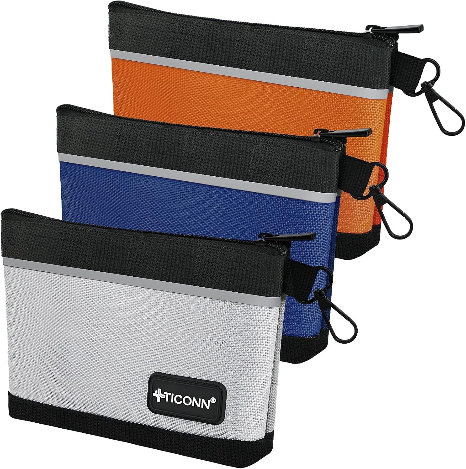 Tool Pouches with Zipper, 1680D Oxford Small Tool Bags, Waterproof Utility Ba…