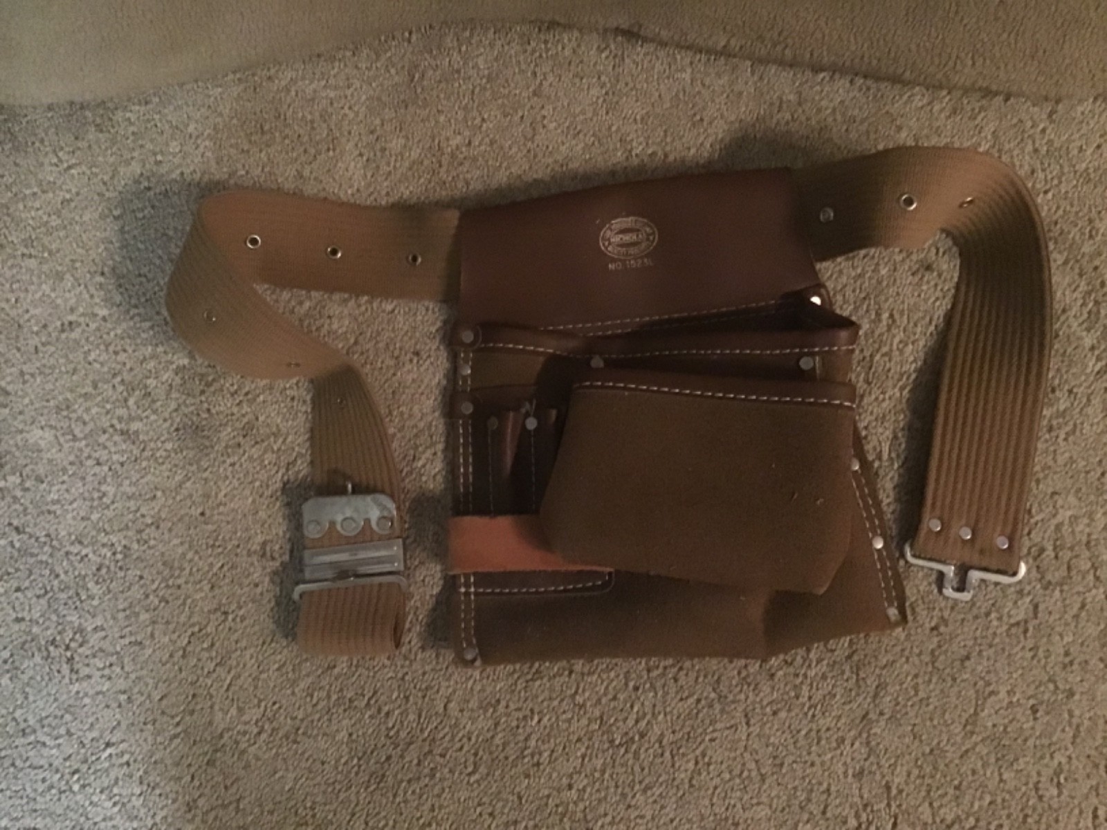 Nicholas Heavy Split Cowhide Suede Tool Pouch Nail Apron Carpenter Work Belt Bag