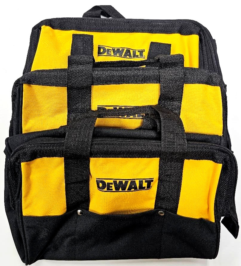 3) Dewalt Tool Bag W/ RAILS Case 13″ x 10 x 9 Canvas For 20V Drill, Battery, Saw