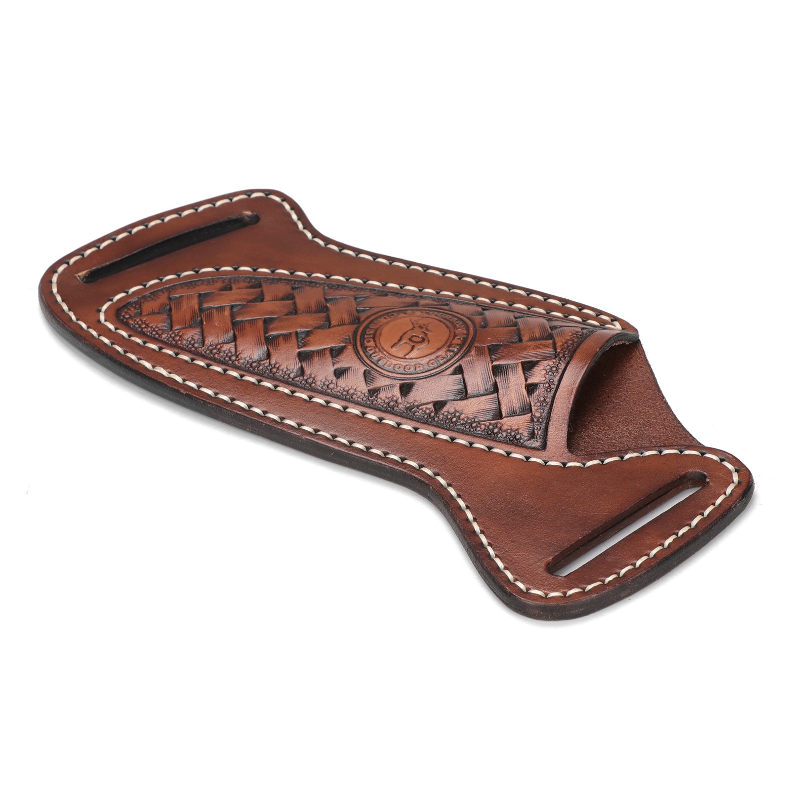 TOURBON Leather Fixed Blade Knife Sheath Belt Pouch EDC Knives Case Camping