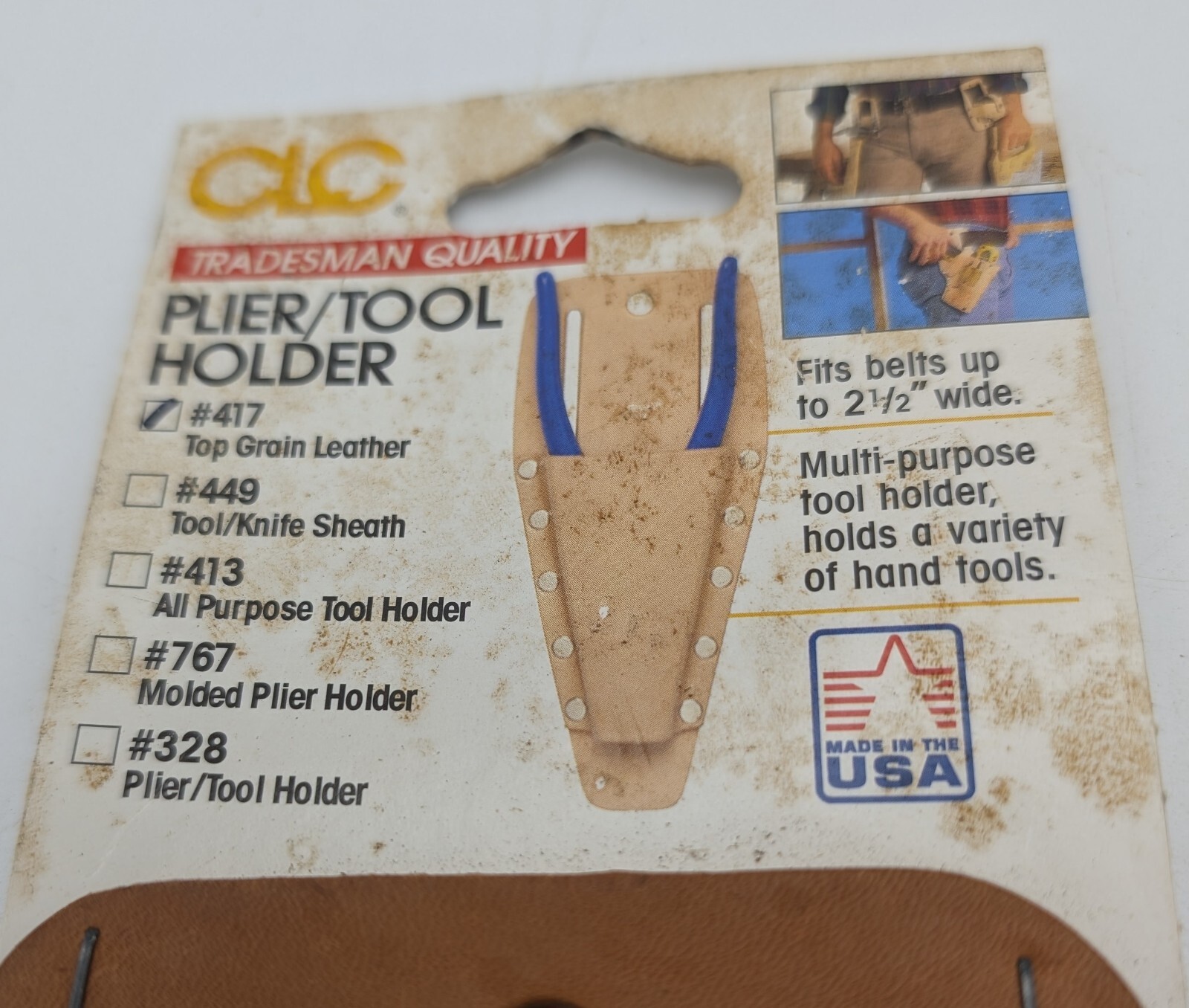 Vintage New Old Stock CLC # 417 Leather Plier Tool Holder Made in USA NOS