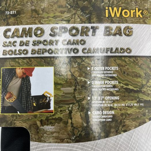 Olympia Tools Camo Design Tool Bag 7 Outer Pockets 3 Inner Pockets 12×7 Opening