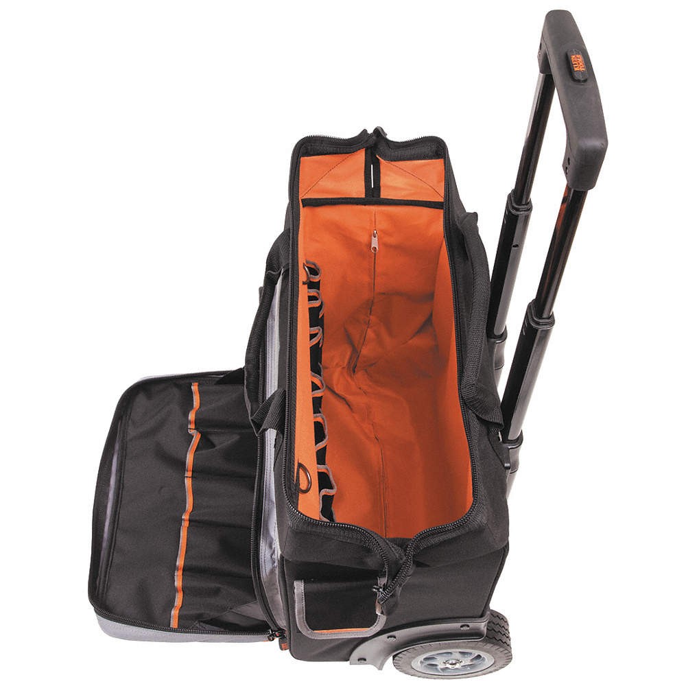 KLEIN TOOLS 55452RTB Rolling Tool Bag,Blk,Ballistic Polyester 23NN65