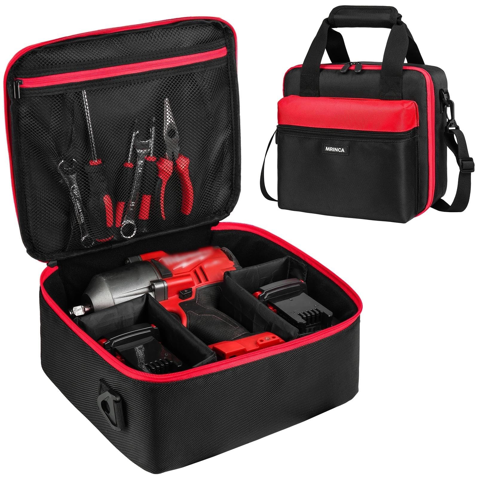 MRINCA Impact Wrench Case Compatible with 10.6 x 7 x 9.9 inches, Black red