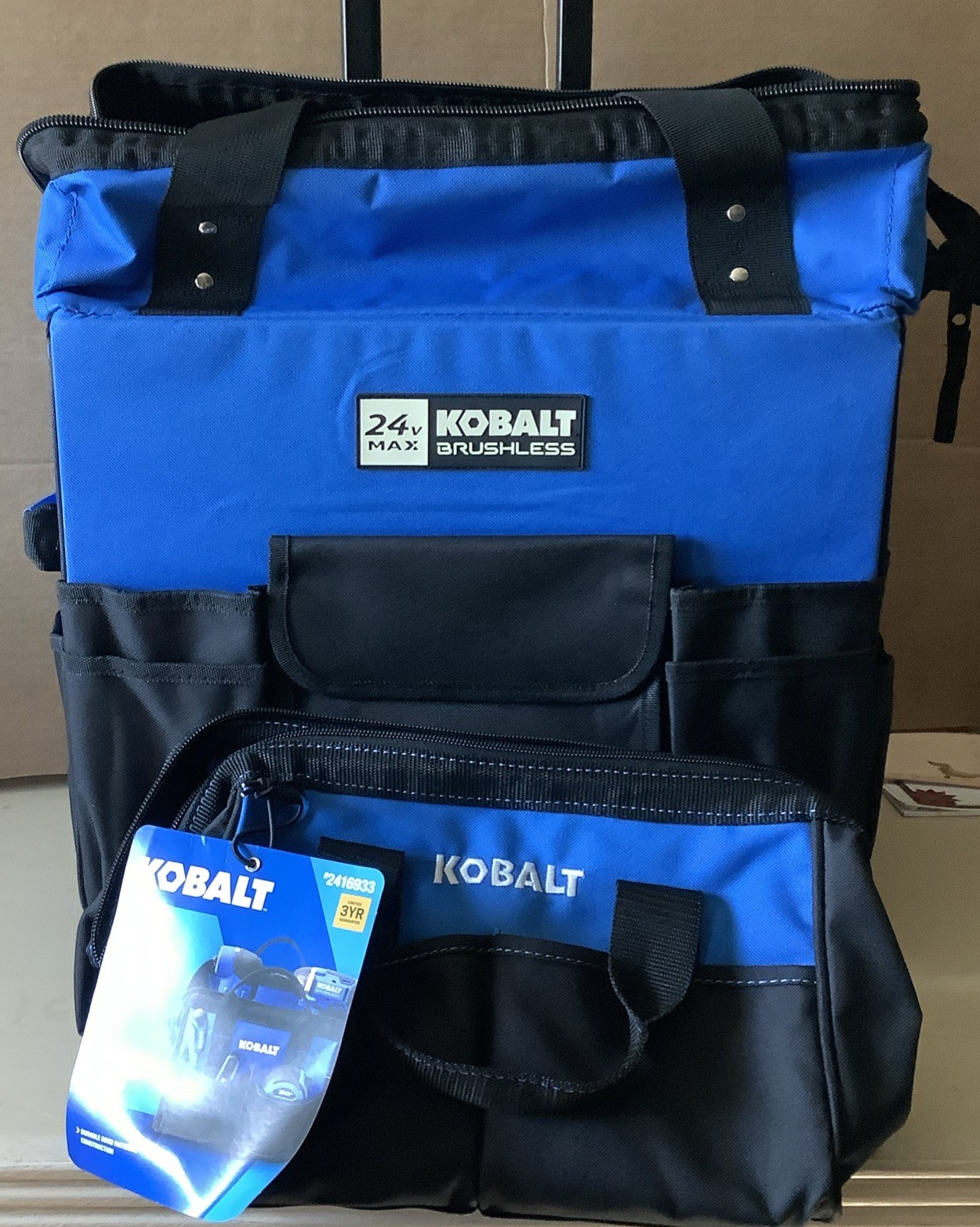 Kobalt 16in Rolling Tool Bag with 12” 4 pocket tool bag