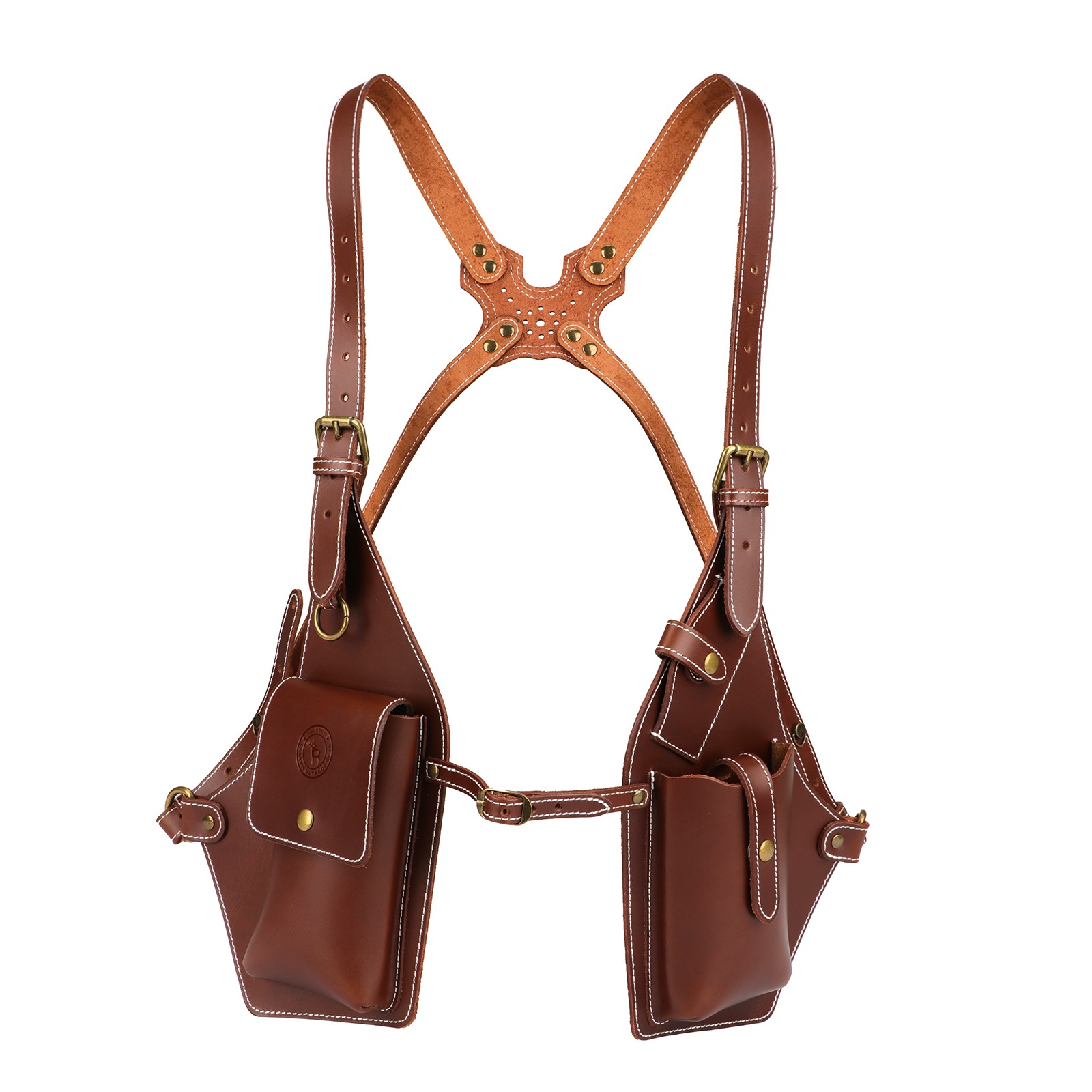 Tourbon Leather Men Harness Tool Holster Underarm Chest Bag Phone Handgun Case