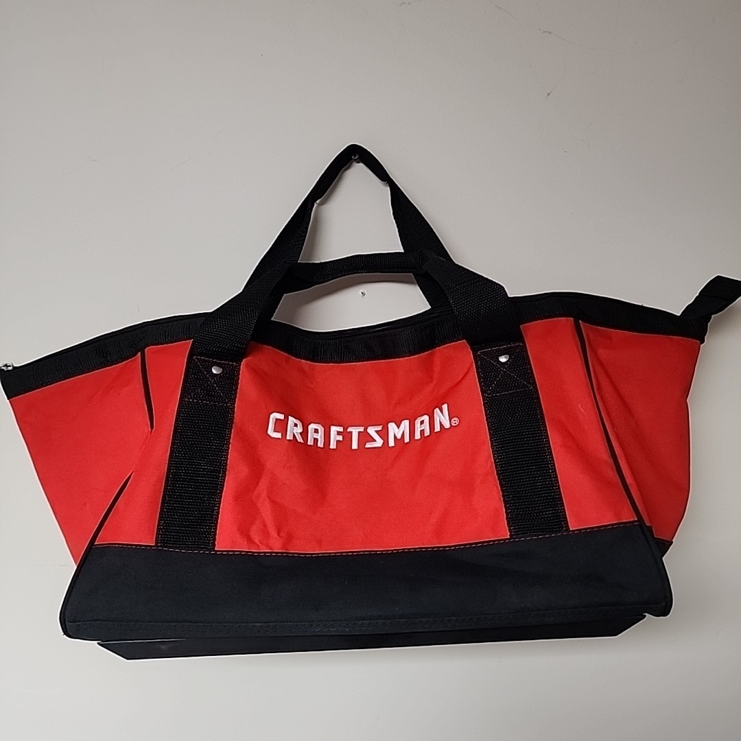 NEW Craftsman 18” Red And Black Large Tool Bag With Handle