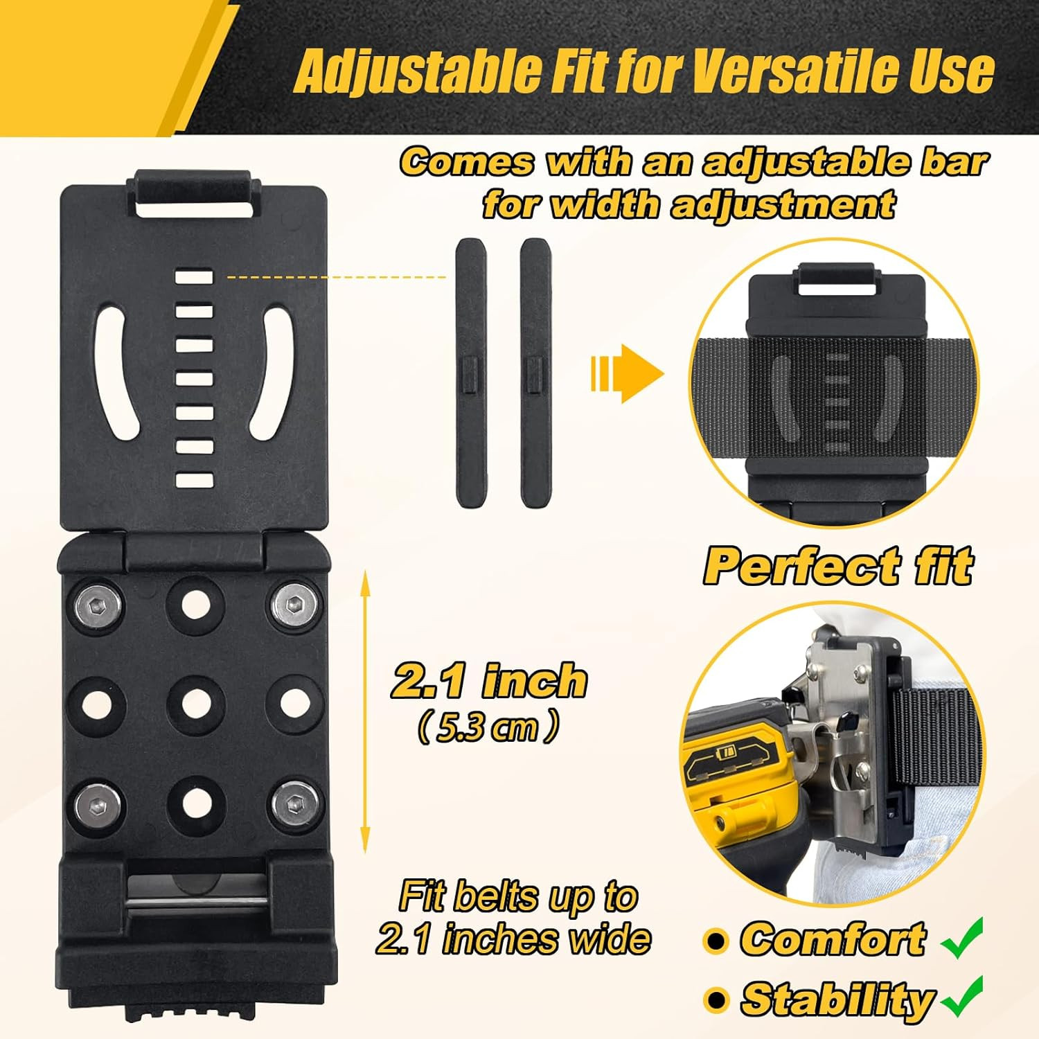 Cordless Drill Holder Belt Clip and Hook Holster for Quick Access