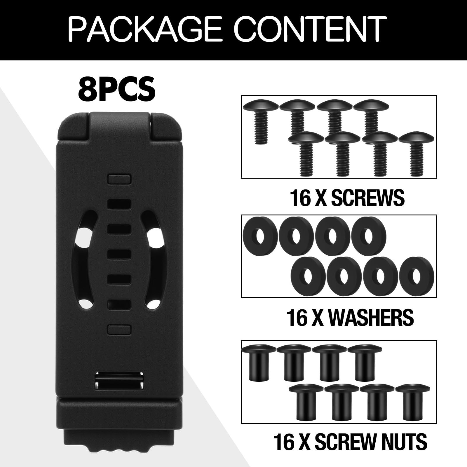 8 Pcs Holster Belt Clips Knife Belt Clip Holster Hardware Adjustable Molle Ad…