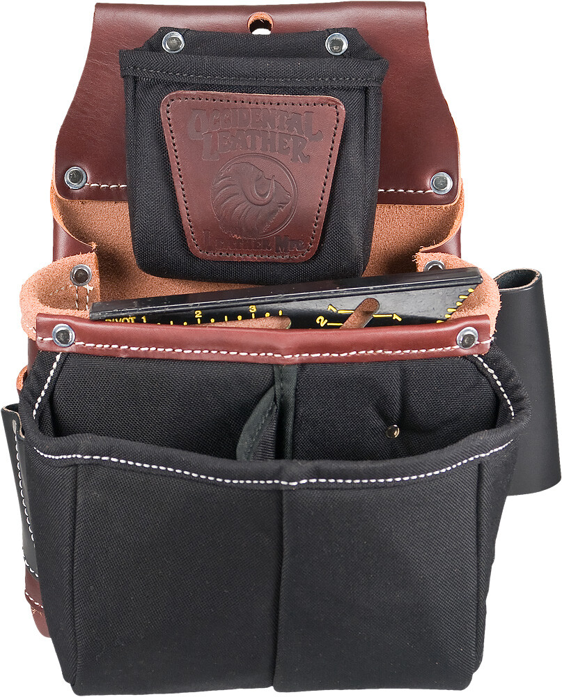 Occidental Leather 5564 Belt-Worn Fastener Bag with Divided Nylon Double Bag