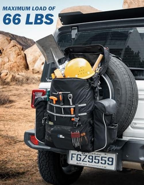 Spare Tire Storage Bag, 52L with 6L Side Bags, Heavy Duty Luggage for