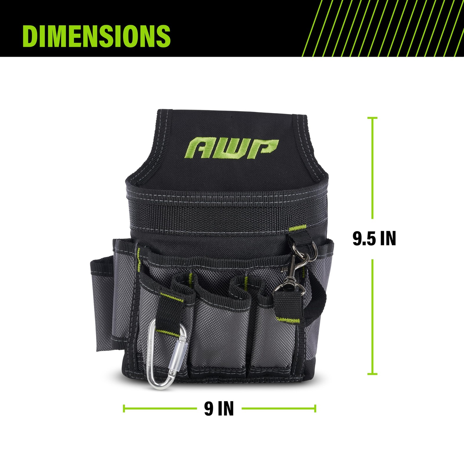 Ballistic Nylon Electrician Tool Pouch | Mini Electrician Tool Pouch | Black & G