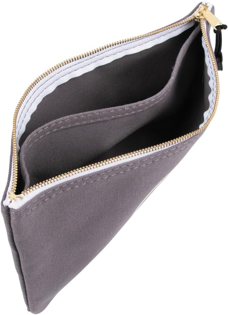55578 Zipper Bag with Divider, No. 10 Canvas, 7-Inch x 12-1/2-Inch Heavy Duty To