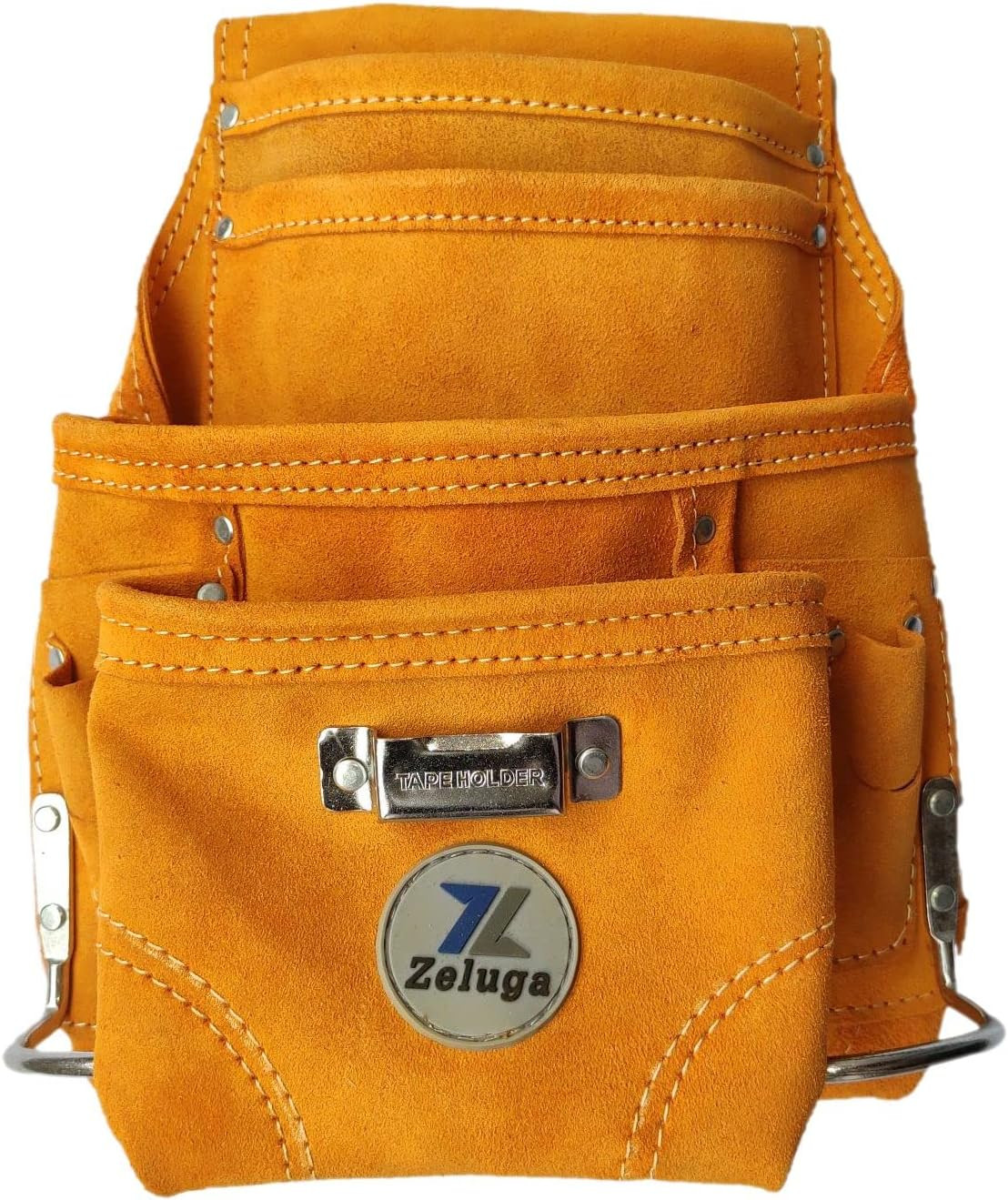 20-113 10 Pocket Rigger Heavy Duty Leather Tool Bag, Yellow