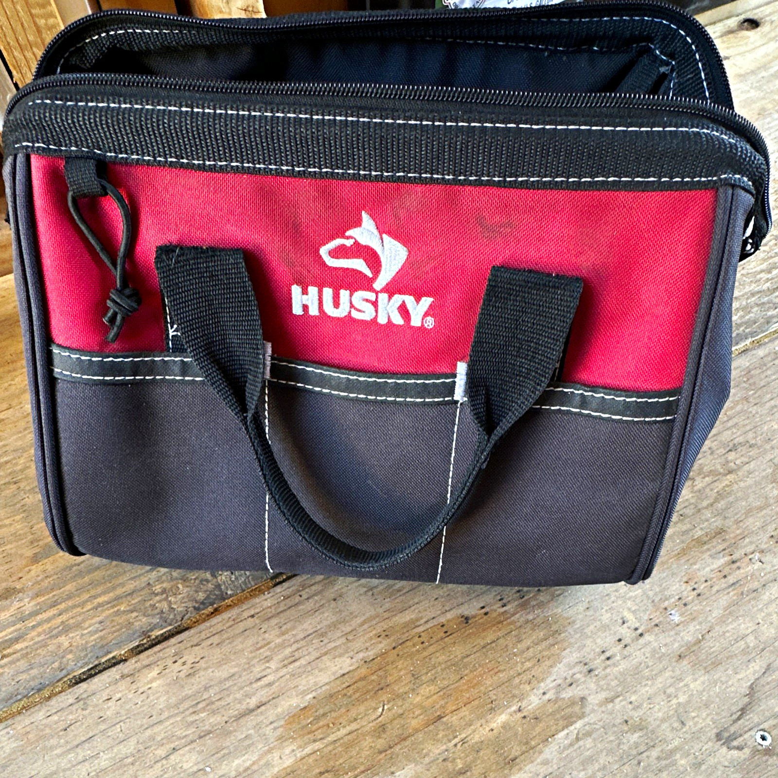 Husky 12 in Tool Bag Red/Black Fabric Carry Handle MPN 82004N11