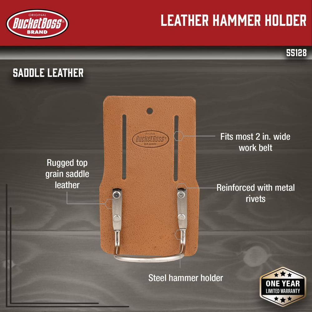 Classic Series Saddle Leather Hammer Holder for Work Tool Belts
