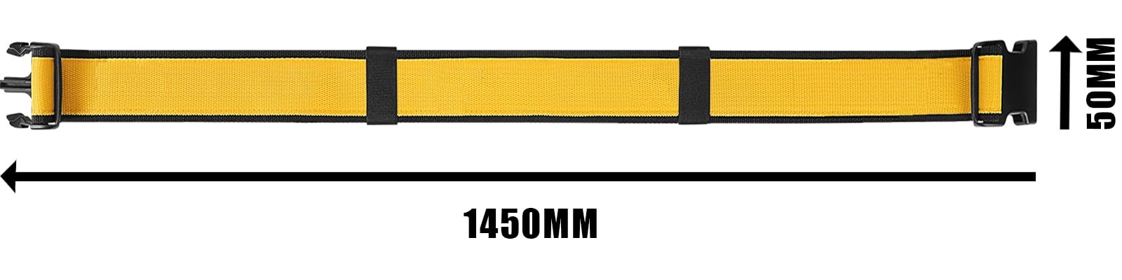 Tool Belt with Plastic Buckle 2-Inch Adjustable Heavy Duty Black and Yellow