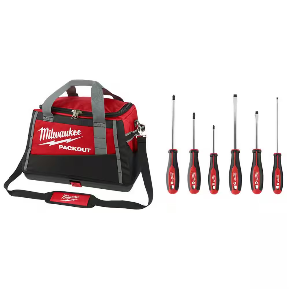 20 In. PACKOUT Tool Bag/Tote with Screwdriver Set (6-Pieces)