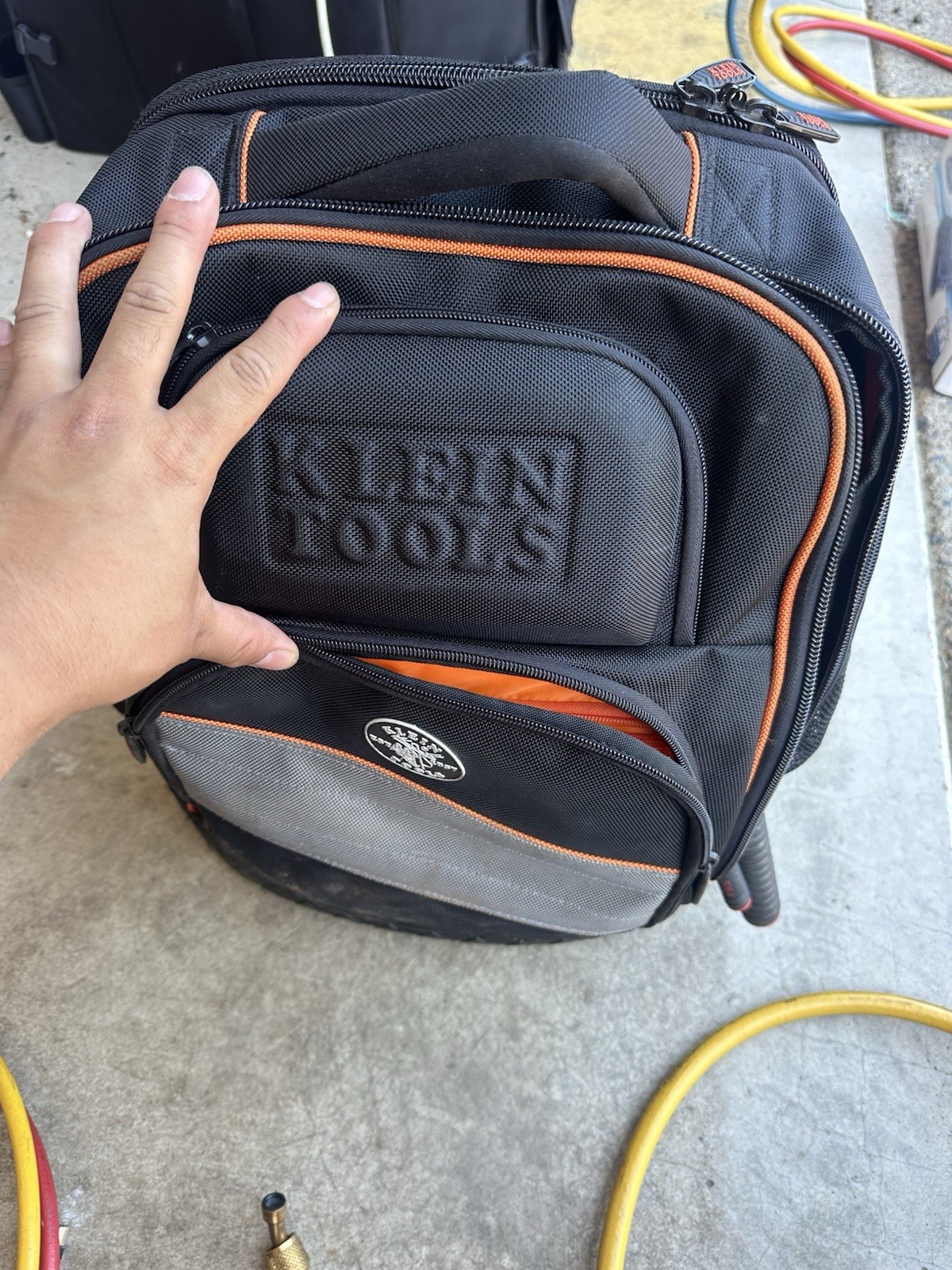 Klein Tools Tradesman Pro Nylon Tool Backpack w/ Handle Black/Orange