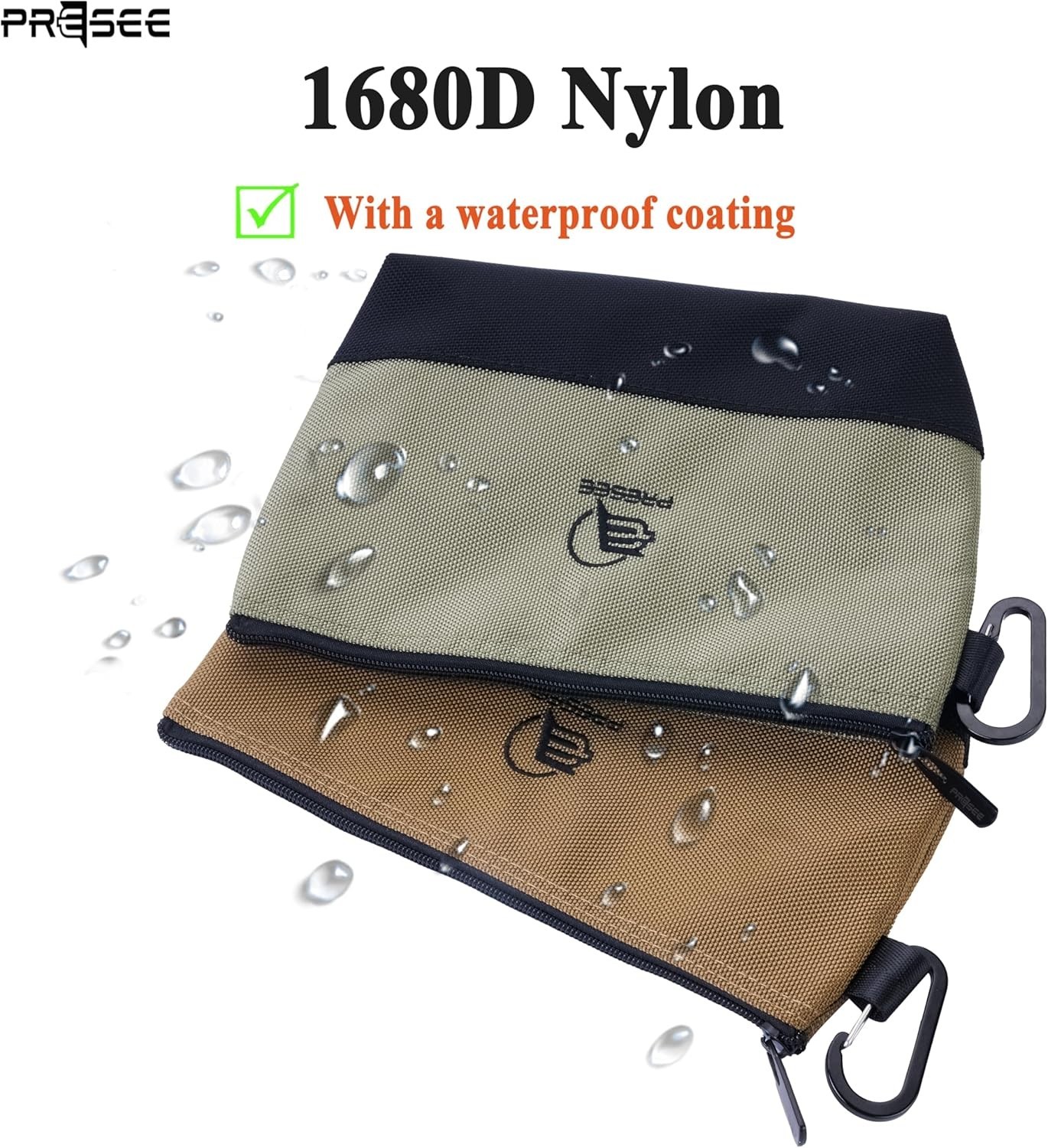Heavy-Duty 1680D Waterproof Tool Pouch with Carabiner – Compact 10.5” Size