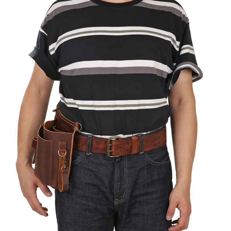 Tourbon Leather EDC Garden Multitool Carrying Pouch Belt Shoulder Bag Phone Case