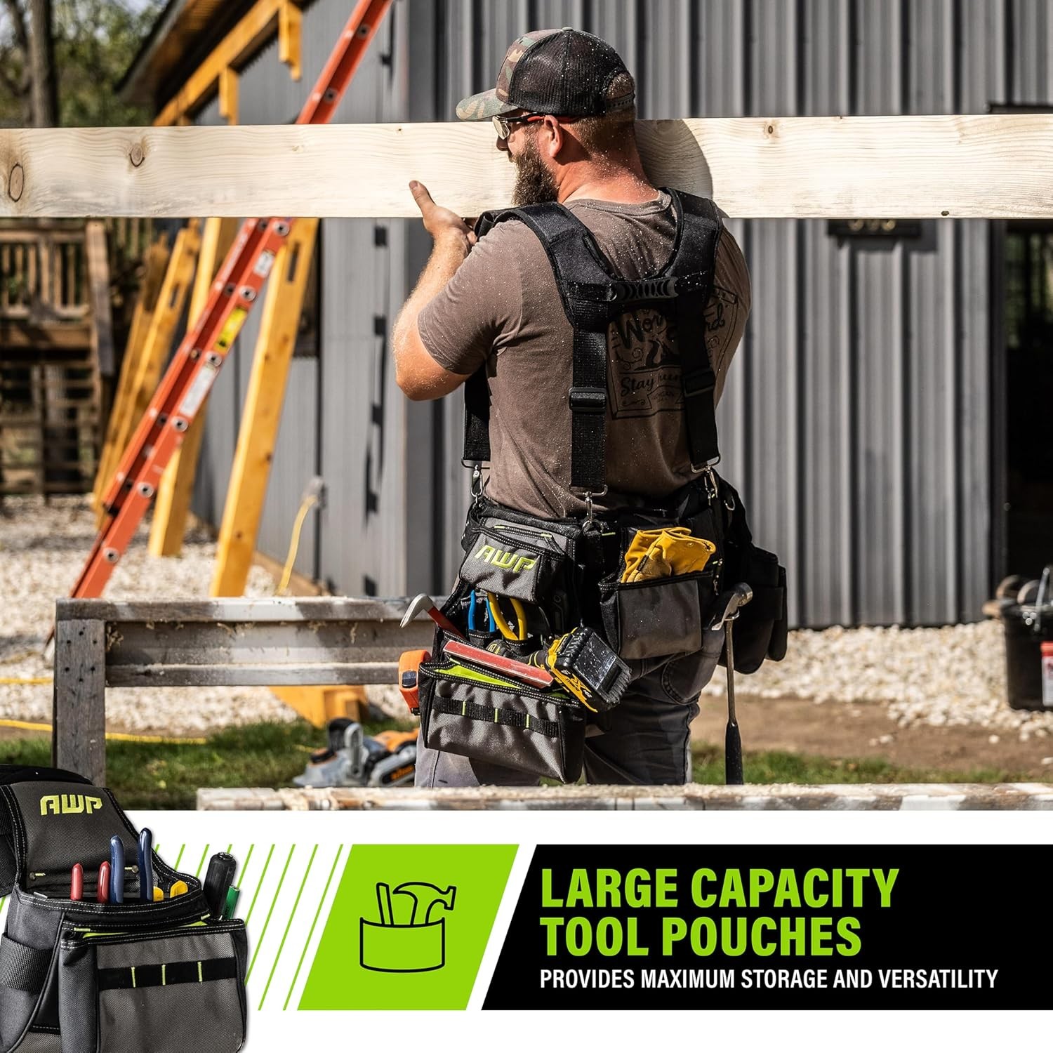 Tool Belt Tool Rig, Durable Premium Utility Belt Organizer for Men & Women, Util