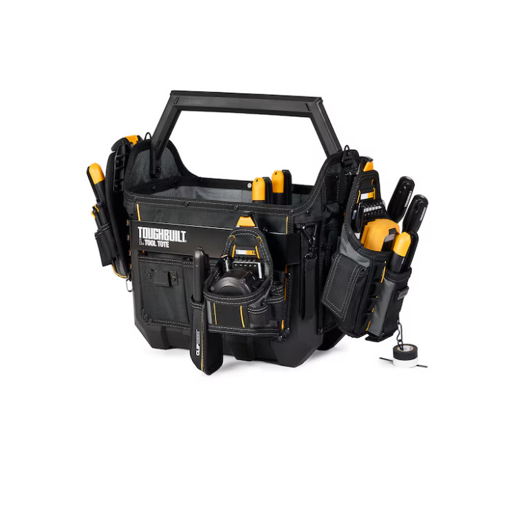 TOUGHBUILT Large Black Polyester 16-in W x 11.02-in D x 13.78-in L Tool tote