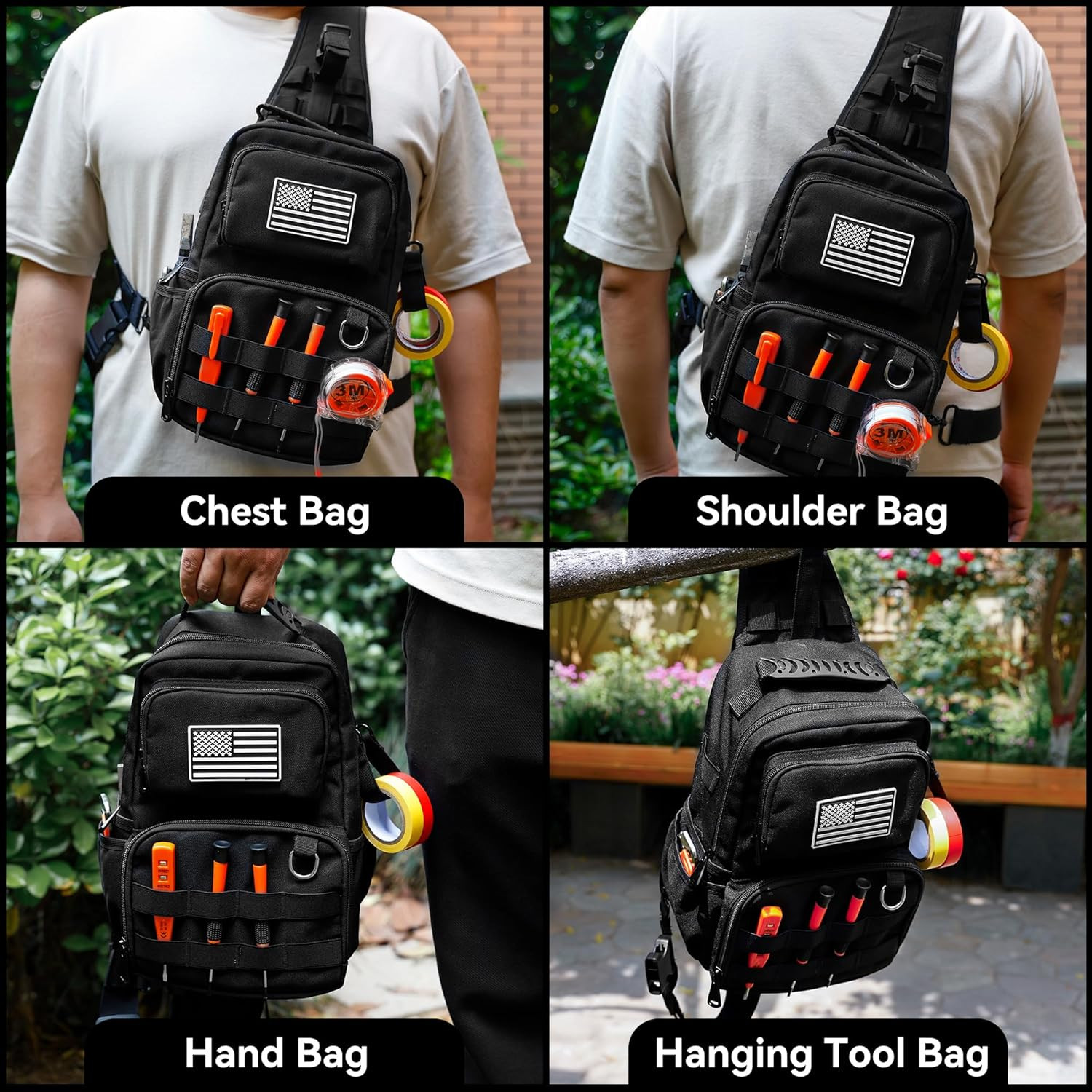 Small Tool Bag, Shoulder Tool Bag Organizer for Electricians, Small Tactical Sli