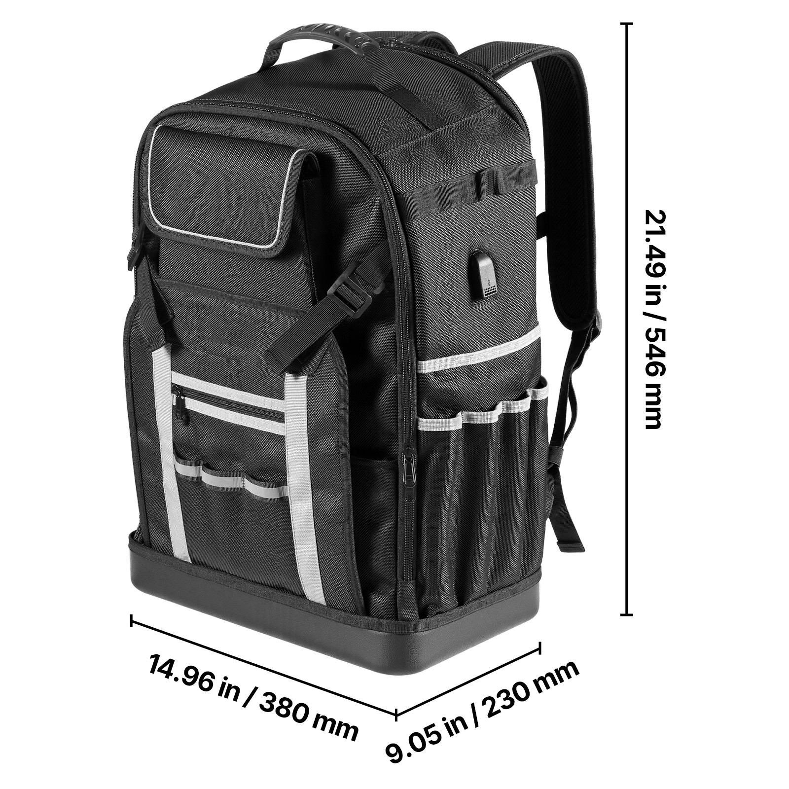 Tool Backpack 56 Pockets Splash-resistant Jobsite Backpack for Electrician