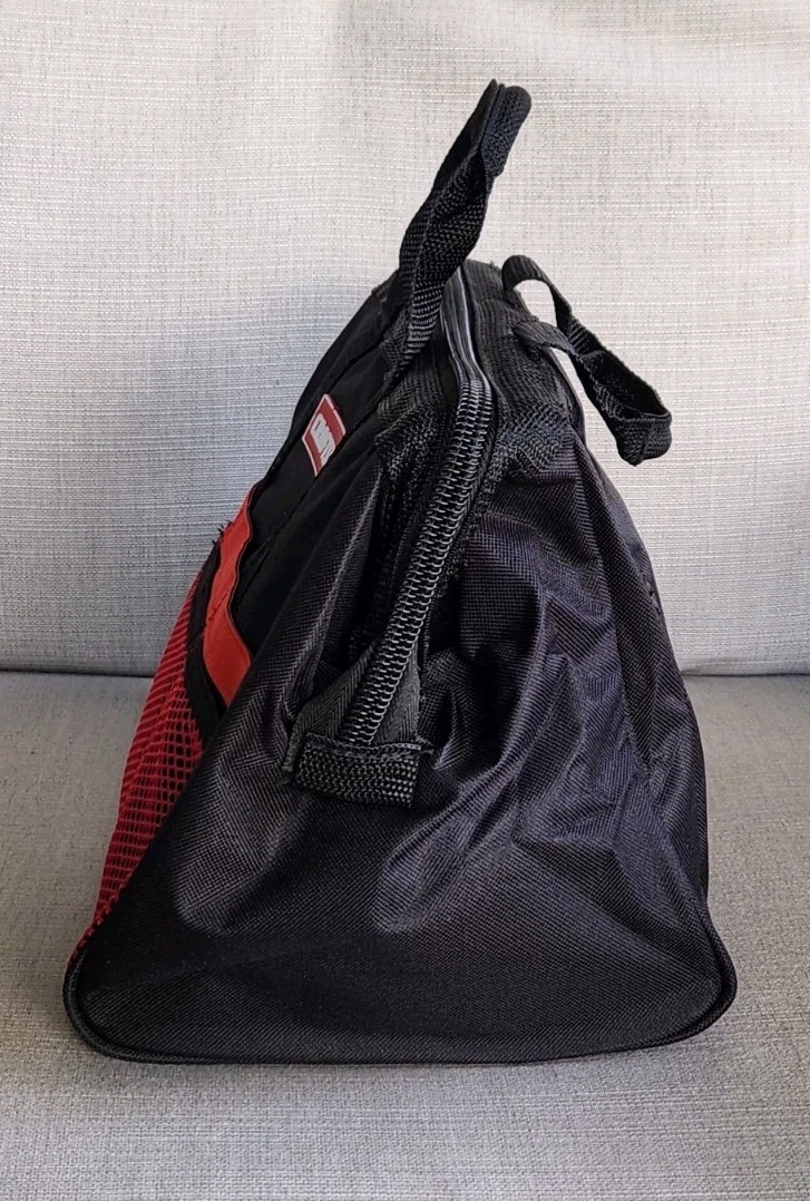 New! Craftsman Wide Mouth 13″ Tool Bag with 6 Pockets Black & Red