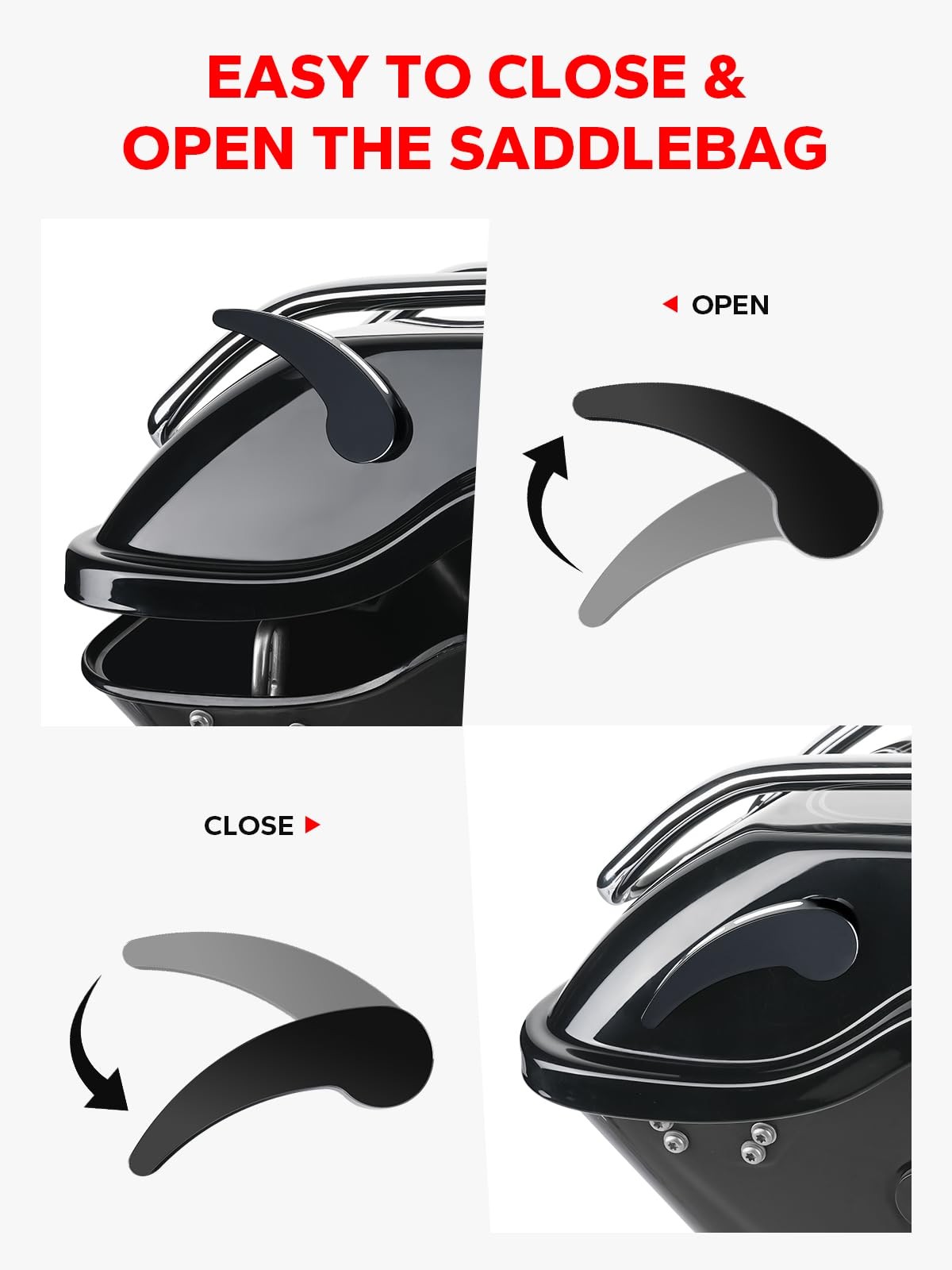 Black Saddlebag Latch Kit for Harley Touring Models 20142024, Easy Install